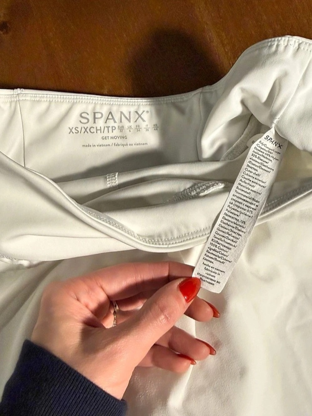 SPANX SXSI 4-Ply Hi-Waist Shaping Skort White Athletic - Picture 2 of 4